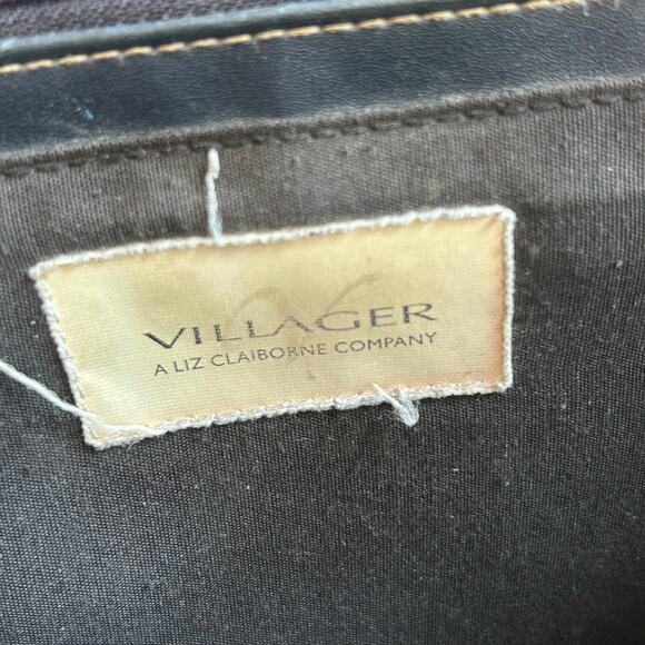 Vintage Villager Liz Claiborne Purse Blue Black Leather small Bag crossbody - Picture 13 of 16